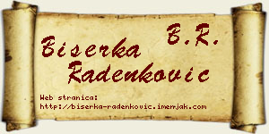 Biserka Radenković vizit kartica
